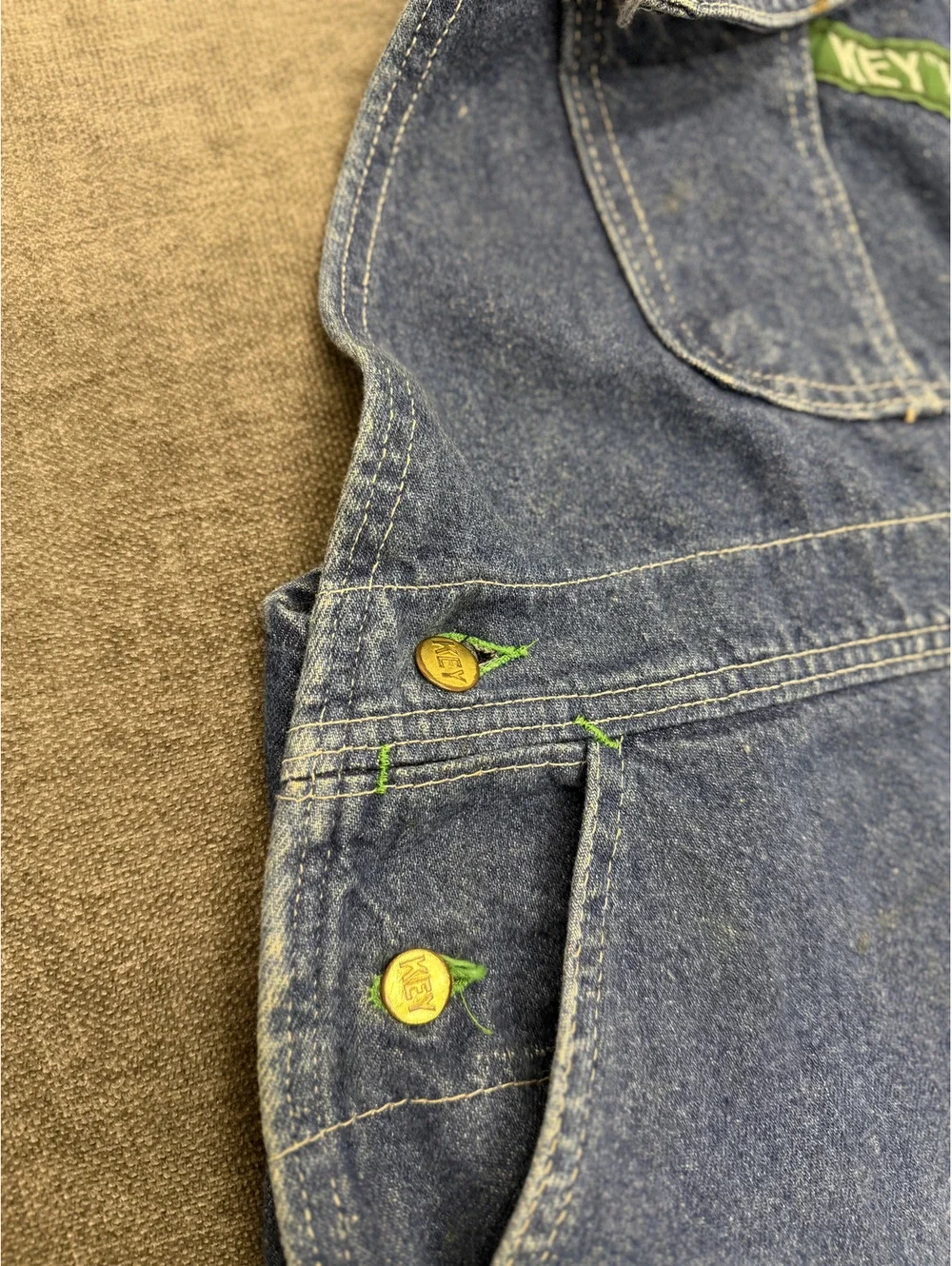 Vintage Blue Denim Overalls with Adjustable Straps 44x30